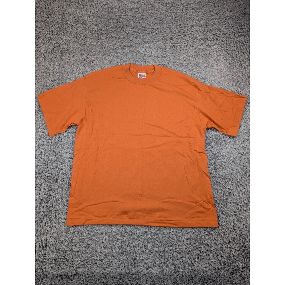 Vintage Clothes To Live In Shirt Men Extra Large Orange Crew Neck Single Stitch